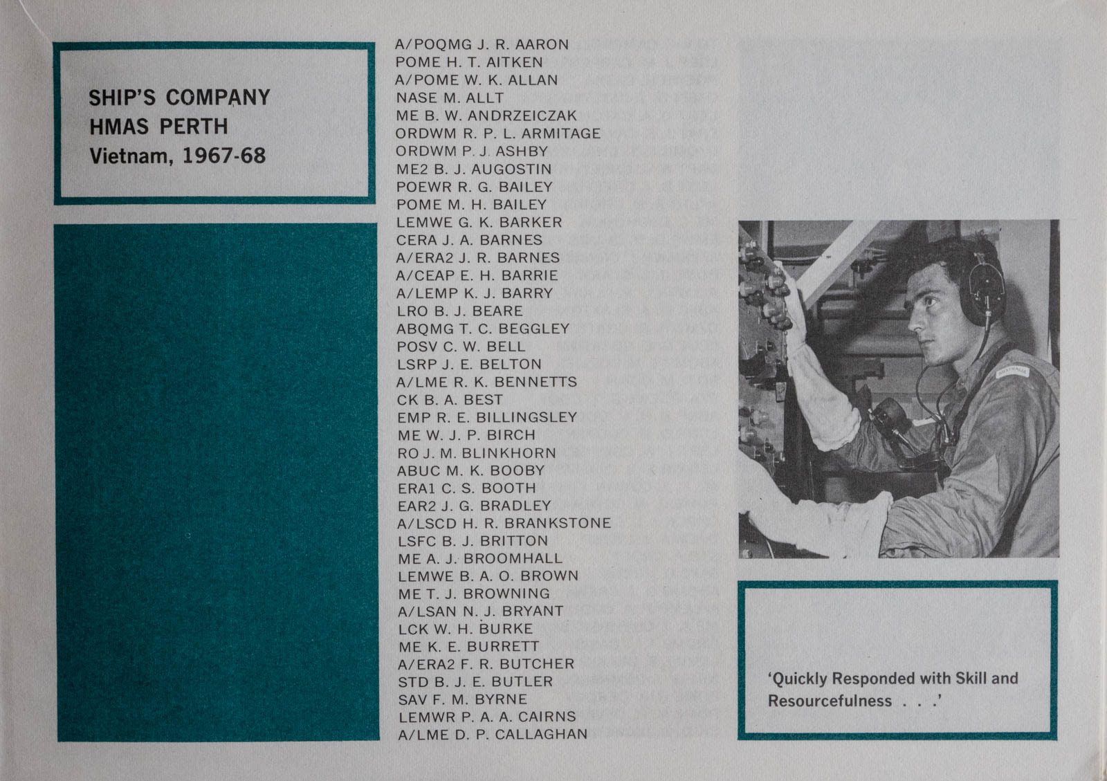 HMAS Perth Commendation